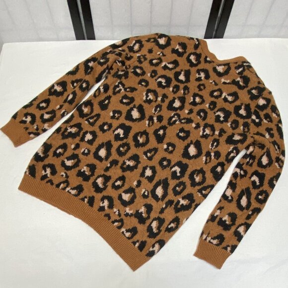 Long Sleeve Knit Open Cardigan Sweater Leopard Witty Fox Young Contemporary - Picture 9 of 12